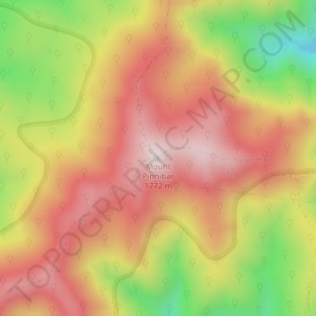 Carte topographique Mount Pinnibar, altitude, relief