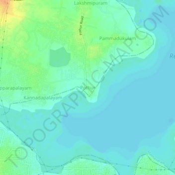 Carte topographique Pothur, altitude, relief