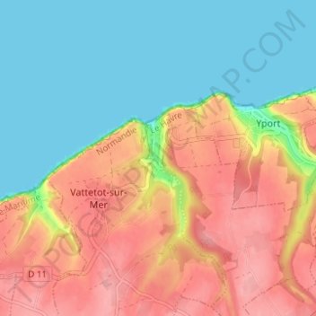 Carte topographique Vaucottes, altitude, relief