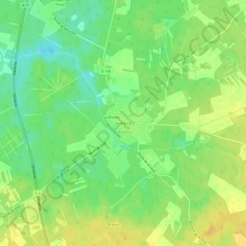 Carte topographique Le Bourg, altitude, relief