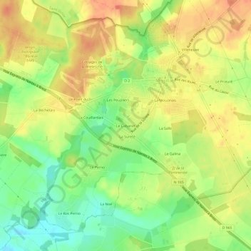 Carte topographique Le Cabanet, altitude, relief
