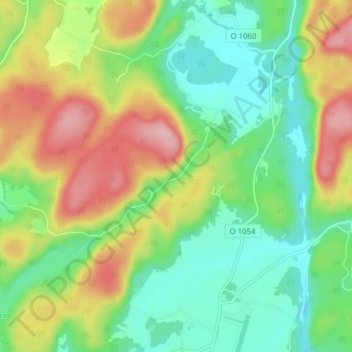 Carte topographique Dalarna, altitude, relief