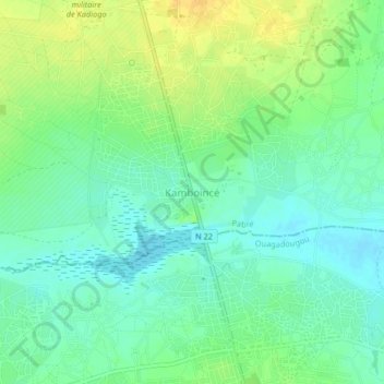 Carte topographique Kamboincé, altitude, relief