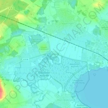 Carte topographique Rickelshausen, altitude, relief