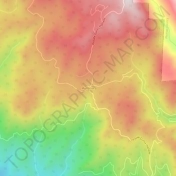 Carte topographique Merrimac, altitude, relief