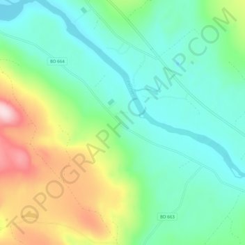 Carte topographique Nybyn, altitude, relief