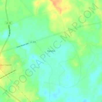 Carte topographique Menefee, altitude, relief