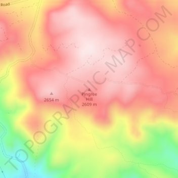 Carte topographique Pingree Hill, altitude, relief