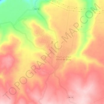 Carte topographique Sidi Abdelli, altitude, relief