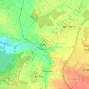 Carte topographique Gillrath, altitude, relief