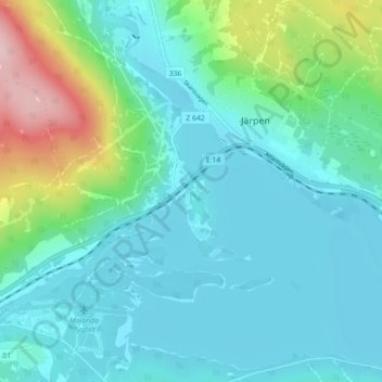 Carte topographique Tossön, altitude, relief
