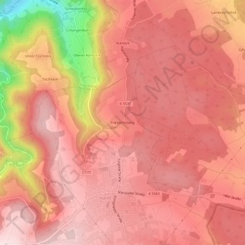 Carte topographique Friedrichsberg, altitude, relief