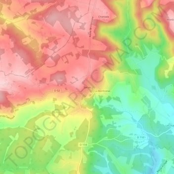 Carte topographique Sanas, altitude, relief