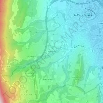 Carte topographique La Vilette, altitude, relief