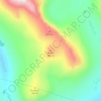 Carte topographique Salen, altitude, relief
