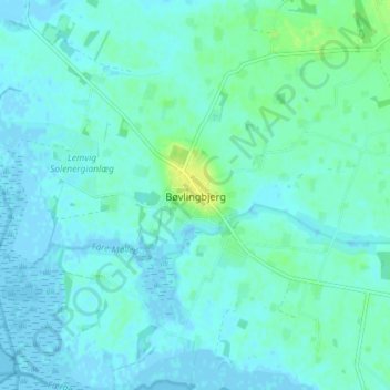 Carte topographique Bøvlingbjerg, altitude, relief