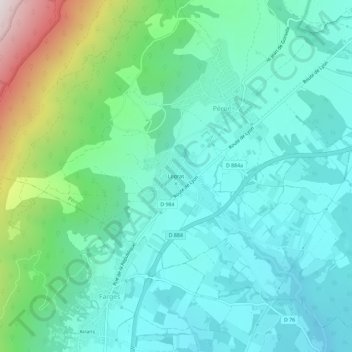 Carte topographique Logras, altitude, relief