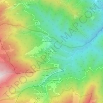 Carte topographique Valcona Secae, altitude, relief