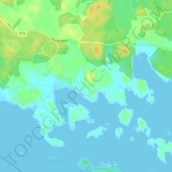 Carte topographique Brannebol, altitude, relief