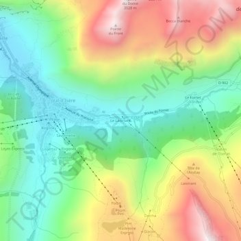 Carte topographique Le Laisinant, altitude, relief