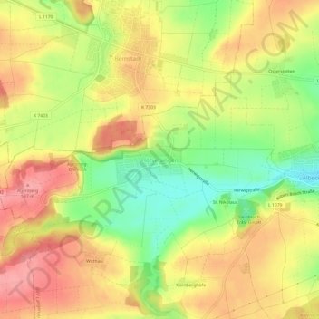 Carte topographique Hörvelsingen, altitude, relief