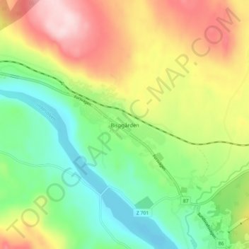 Carte topographique Bispgården, altitude, relief