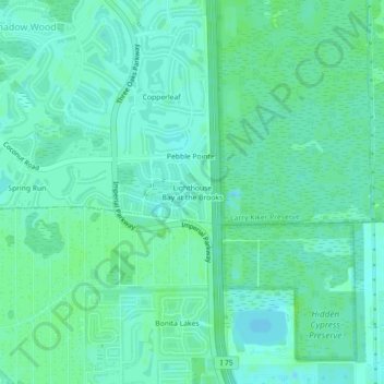 Carte topographique Lighthouse Bay at the Brooks, altitude, relief