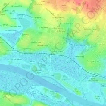 Carte topographique La Garotais, altitude, relief