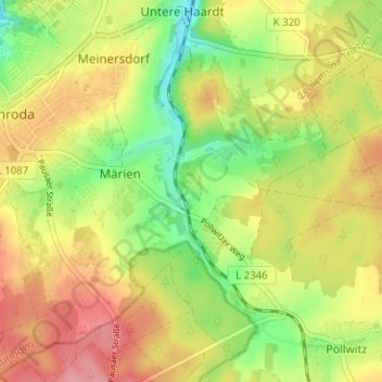 Carte topographique Pfefferleite, altitude, relief