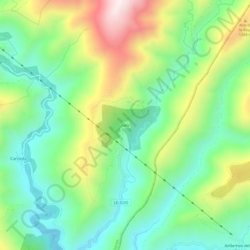 Carte topographique Faro, altitude, relief