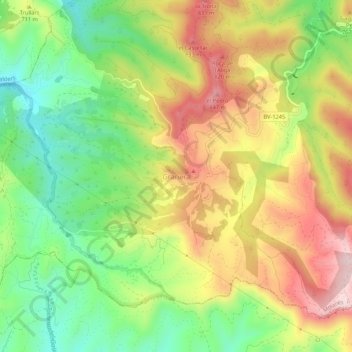 Carte topographique Granera, altitude, relief