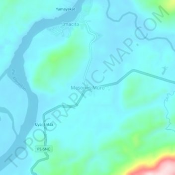 Carte topographique Mesones Muro, altitude, relief