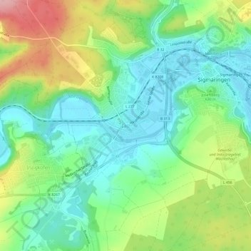 Carte topographique Laiz, altitude, relief
