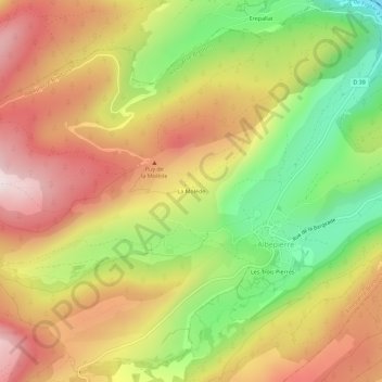 Carte topographique La Molède, altitude, relief