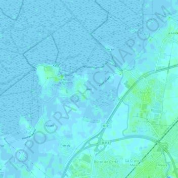 Carte topographique Bert, altitude, relief