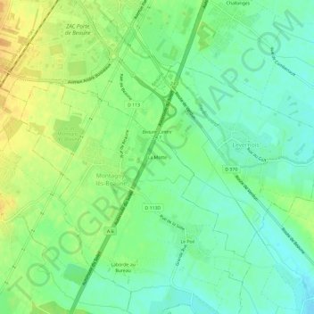 Carte topographique La Motte, altitude, relief