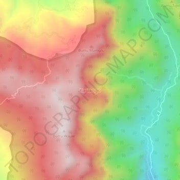 Carte topographique Kariango, altitude, relief