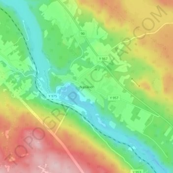 Carte topographique Näsåker, altitude, relief