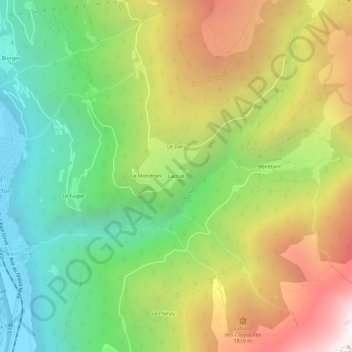 Carte topographique Lachat, altitude, relief