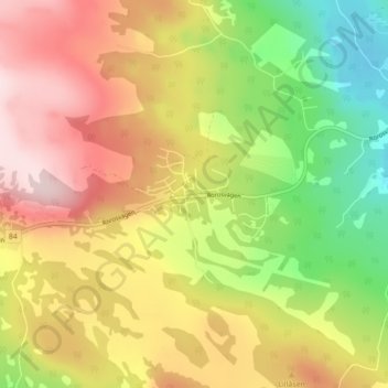 Carte topographique Hållan, altitude, relief