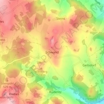 Carte topographique Schwand, altitude, relief