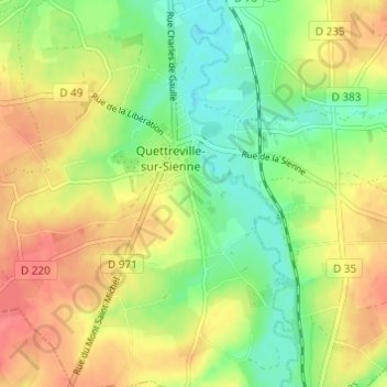 Carte topographique La Maladrerie, altitude, relief