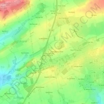 Carte topographique Lumunoc’h, altitude, relief