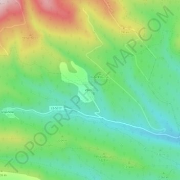 Carte topographique Viforcos, altitude, relief