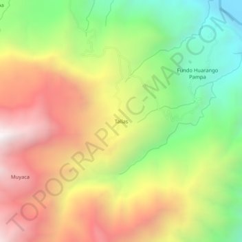 Carte topographique Tallas, altitude, relief