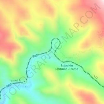 Carte topographique Chihuahuicame, altitude, relief