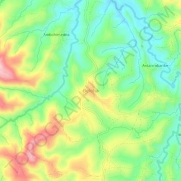 Carte topographique Beloha, altitude, relief