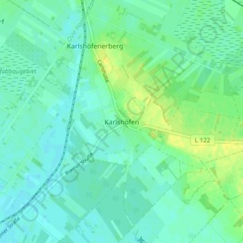 Carte topographique Karlshöfen, altitude, relief