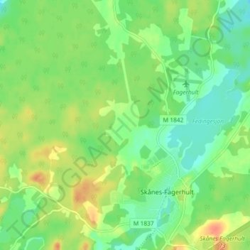 Carte topographique Björnholm, altitude, relief