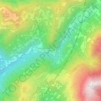 Carte topographique Medeglia, altitude, relief